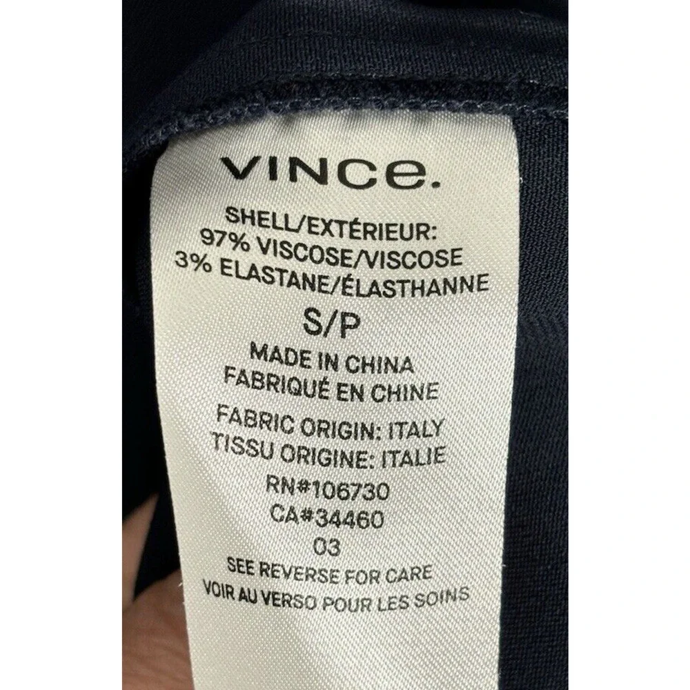 Vince Simple Tunic Costal Navy Blue Women’s Small‎ Dress V-Neck Long Sleeve